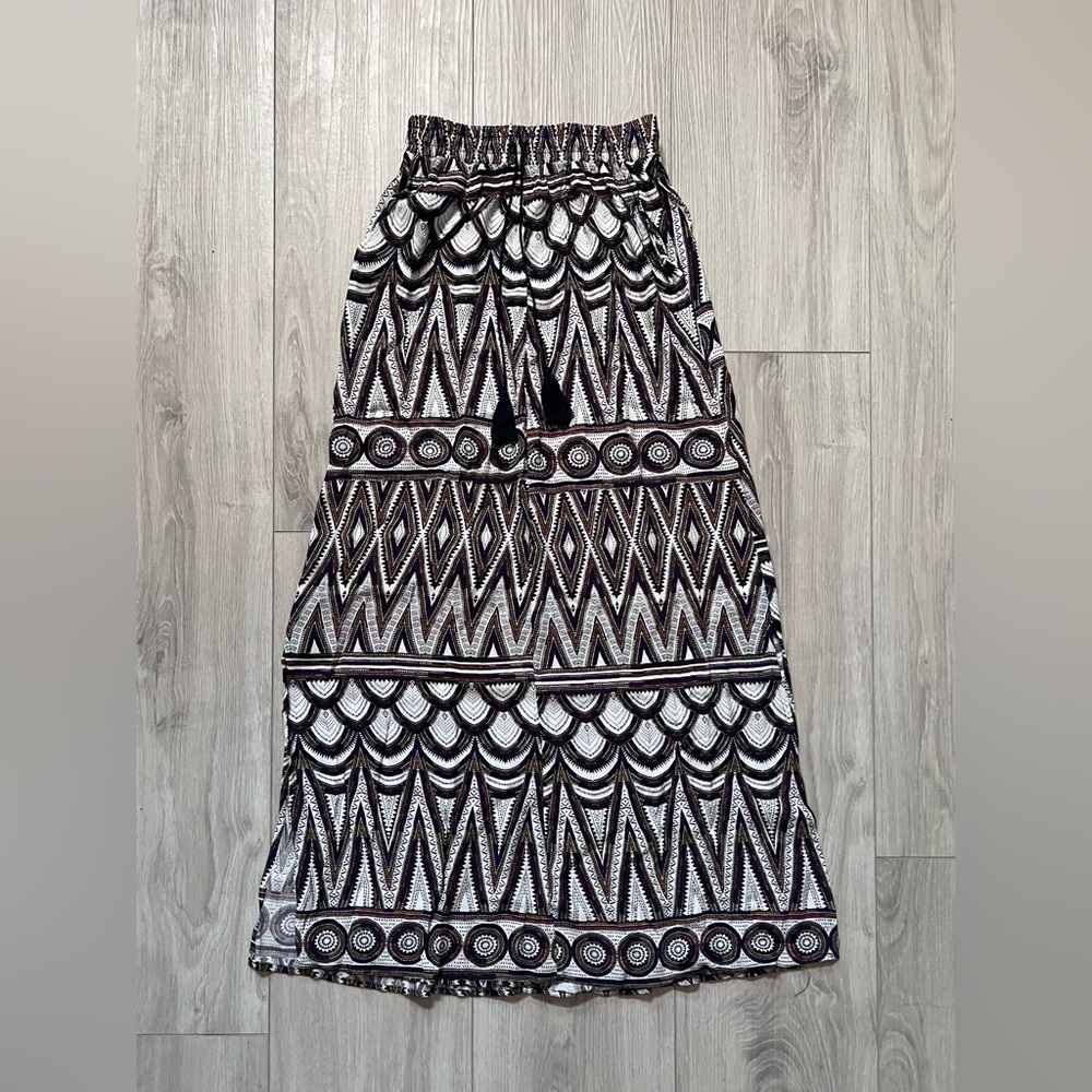 (NEW) H&M A-Line Maxi Skirt with waistband & drawstrings